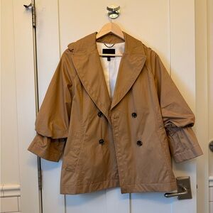 Slouchy Arm Tan Double-Breasted Women's Jacket